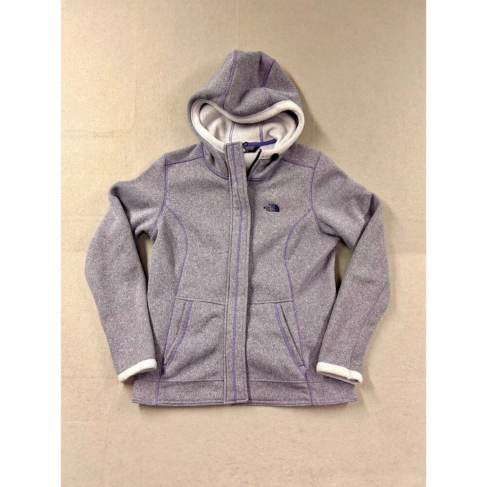 The North Face Purple Fleece Lined Full Zip Sweatshirt Size Medium